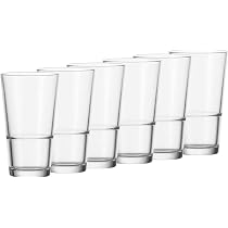 Leonardo Event Trink-Gläser, 6er Set, spülmaschinenfeste Longdrink-Gläser, Trink-Becher aus Glas im klassischen Stil, Getränke-Set, 315 ml, 010899 Küche, Haushalt & Wohnen