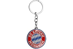 AUTOZOCO Llavero metálico Bayern Múnich, edición de aficionado, emblema del Bayern Múnich, Llavero de metal equipo bávaro, Metálico, Multicolor