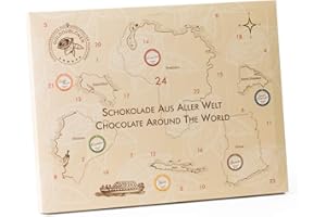 ‎DREIMEISTER DreiMeister Adventskalender Golddublonen aus aller Welt, 24 Schokoladentaler aus 6 Ländern, Vollmilchschokolade, 150g, Karton, Weihnachten, Ab 18 Jahren