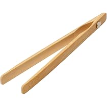 Holz-Toastzange Von Hemoton – 25 Cm Lange Kochzange Für Grill, Backofen & Küche