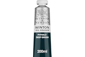 Winsor & Newton 1437048 Winton, pittura ad olio di alta qualità, tubo da 200 ml con consistenza uniforme, resistente alla luce, elevata opacità, ricco di pigmenti coloranti, verde scuro Phthalo