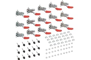 LOSTWRY Tensores de palanca de rodilla, 15 unidades 201, juego de abrazadera de mordaza, herramienta manual de 27 kg de capacidad de 59 libras, no se desliza, horizontal, abrazadera de mordaza para