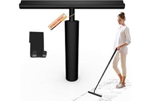 LORESJOY Rasqueta Limpiacristales Ducha, Rasqueta de Ducha Retráctil 97x31,8cm, Escobilla de Ducha de Silicona Negro para Baño, Cocina, Espejo, Ventana, Limpieza de Cristales de Coche