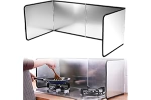 skytowards Spritzschutz Faltbar Küchenspritzschutz Spritzschutzwand mit Antihaftbeschichtung Herdschutz Spritzplatte Küchenrückwand Klappbarer Pfannenspritzschutz für Herdplatte (76.5 * 30.5CM)