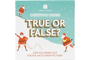 Talking Tables Christmas True or False Game with Paddles– Festive Dinner Party Game for Family Fun Travel Games – Stocking Filler Christmas Activity for Kids Age 12+ – PLASTIC FREE