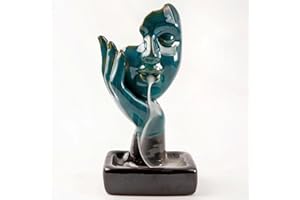 MASTEYMOH Thinking Statue Backflow Incense Holder, Lady Figurine Backflow Incense Burner, Meditator Figurine Table Top Decor, Woman Statue Incense Burner with Incense Cones, Incense Burner Waterfall