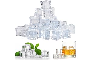 50 st fyrkantiga klara konstisbitar i akryl, 16 mm | återanvändbara falska isbitar i plast, falska dekorationsisbitar, för bo