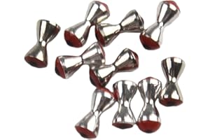 Gettimore Colorful Fly Tying Dumbbell Eyes, Realistic 3D Shape, Plastic Material, Assorted Sizes(M Red)