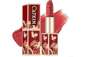 CATKIN Red Lipstick, Matt, Long Lasting, High Impact, Moisturizing Formula, enriched with Avocado Oil and Vitamin E, 3.2g