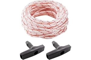 WLVINSON 10-Meter Starterseil Rasenmäher mit 2 Stück Starter Griff,3.5mm Rasenmäher Seilzug,Zugseil für Wäschespinne,Seilzug Rasenmäher Ersatzteile Starterseil für Stihl Husqvarna Craftsman Kettensägen Trimmer