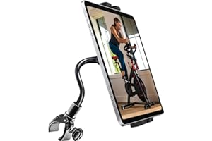 Oilcan Soporte Tablet Bicicleta Estatica, Soporte Flexible Tablet Cinta de Correr, Bici Eliptica, Rodillo, Sujeta Manillar para iPad Pro Air Mini, Lenovo, Galaxy, iPhone 13 Pro MAX etc (4-12.9")