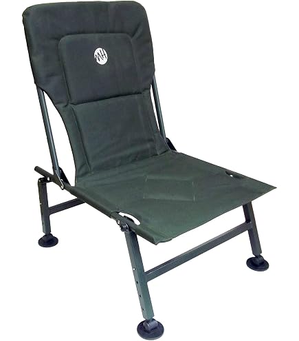 Foldable Fishing Chair With Adjustable Legs & Mud Feet - Padded Seat, Armrests, Rod Strap, Compact For Carp & Coarse Fishing-455664