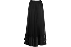 PARTILANDIA Falda Flamenco Niña Negra Volante Doble [Tallas Infantiles 2 a 12 años]【Talla 4 años】 Ensayo Baile Danza Disfraz
