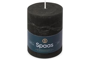 Spaas Rustic Pillar Candle 80/110 mm 65h, Black