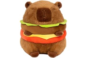 MOFUSAND Hamburger Capybara Plush, Kawaii Hamburger Capybara Stuffed Aniamls Toys Soft Plushie Dolls Capybara Plush Pillow Birthday for Kids Boys Girls