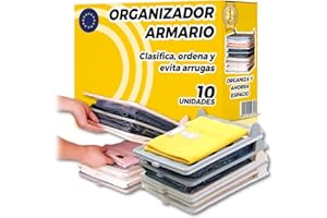 The Inventions Emporium Organizador Armario Antiarrugas Rígido 10 UDS - Organizador Camisetas Rídigo- Organizador De Camisetas - Organizador Camisetas Dobladas