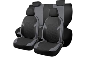 Chifeng Full Set Universal Car Seat Covers for Vauxhall Agila Antara Astra Astra GTC Corsa-e Grandland Grandland X Insignia Meriva Vectra Viva Zafira Zafira Tourer – Front and Rear Split Bench (Grey)