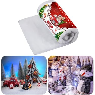Lot De 2 Couvertures De Neige Artificielle 90x240cm - Décoration De Noël - Polyester Doux Et Épais