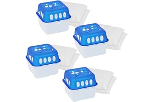 COM-FOUR® 4x Osuszacz pomieszczen z 3,2 kg wymiennego granulatu w worku do uzupelniania, osuszacz bez pradu (04 sztuki - 400g)