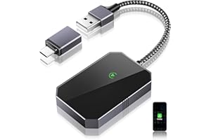 Blumacht Adaptador Carplay Inalámbrico, Adaptador Inalámbrico Automático para CarPlay Conversión de Cableado a Inalámbrico USB C/A Plug & Play Adaptador Carplay para 90% de los Coche