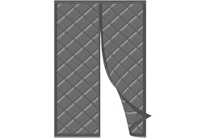 HOWIN Thermique Porte Isolant Froid Magnetique 110 x 210cm, Isolation Rideau de Porte D'ntrée Sans Perçage, Convient pour l'été et l'hiver Gris