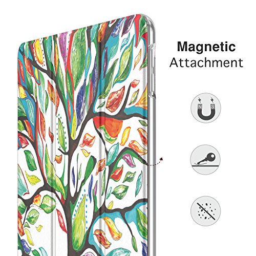 MoKo Hülle für iPad Pro 10.5 Zoll 2017 – PU Leder Tasche Schutzhülle Schale Smart Case mit Translucent Rücken Deckel, mit Auto Schlaf / Wach Funktion und Stanfunktion für Apple iPad Pro 10.5 Tablet, Glück Baum - 8