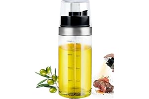 MRUN BONE Öl Sprüher Glasflasche, Ölsprüher für Speiseöl, Öl Sprühflasche für Heißluftfritteuse Ölspray mit Skala, 2-in-1 Ölsprüher für Küche, Backen, Grill, Salat