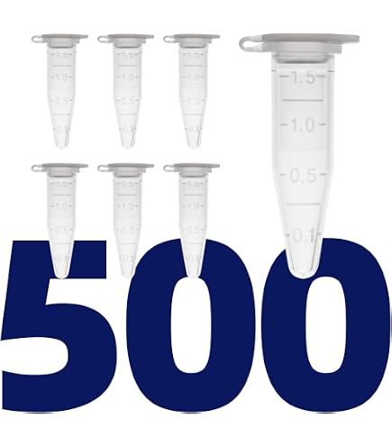 Lot 500 Microtubes 0,5 Ml Polypropylène – Fermeture Safe Lock – 7 Couleurs Labo Qualité Pro