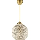 Kırnap Top Handmade J&uuml;t Sarkıt Avize 30 cm | El Yapımı Bohem İp Avize | E27 Duylu Tekli Tavan Lambası | Rustik Hasır G&ouml;r&uuml;n&uuml;ml