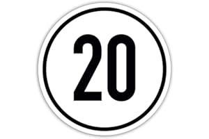 ‎KAVARO Kavaro 20 km/h Aufkleber | Aufkleber für Baumaschinen, Gabelstapler, Landwirtschaft etc. | Tempo 20 | Plakette | 20 kmh Aufkleber nach DIN1451 | 100% witterungsbeständig | UV-Schutzschicht | 20cm