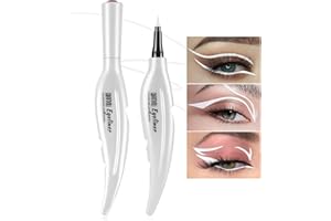 Beteligir Matte Liquid Eyeliner, White Eyeliner Pencil Waterproof Eye Liner Long Lasting Eye Brighten, Color Gel Eyeliner, Professional Highlighter White Liquid Eyeliner (White) (White)