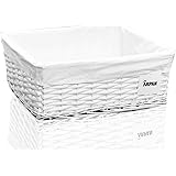 ARPAN Grande Cesto Regalo in Vimini Bianco con Fodera in Tessuto Bianco