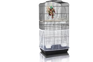 WHGHNCQ Copertura per Gabbia Uccelli Extra Large Copertura in Rete per Gabbia Uccelli di Nylon con Cattura di Piume Semi Protezione Gonna Morbida Ariosa per Parrocchetto Ara Circonferenza Regolabile 150-200cm