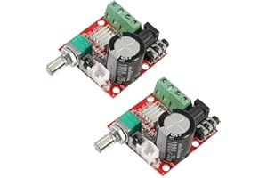Hailege 2pcs PAM8610 Mini Stereo AMP Audio Amplify Board Digital Portable Ampli Module 10W+10W Dual Channel Amplifier Class-D 12V DC