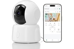 hansang Indoor Security Camera 2K, Pet Camera for Home Security, Dog Cam Pan/Tilt, Motion Tracking, 2-Way Audio, Night Vision Baby Monitor, Siren Alert, 24/7 Cloud &SD Card Storage, 2.4GHz