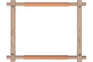 Milward Métier à tapisserie rotatif – 30,5 x 30,5 cm (12 x 12 po) à clipser pour broderie, point de croix, broderie, quilting – Bois de hêtre