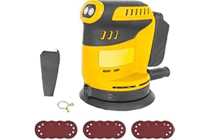 ANUPTTA Brushless Orbital Sander Compatible with Dewalt 18V/20V Battery, Cordless Random Orbital Sander with 12Pcs Sandpapers & Dust Bag, 3-Speed, for Wood, Metal, Furniture,Car Sanding & Polishing