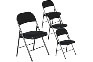 LuxNook Set Di 4 Sedie Pieghevoli Con Struttura In Ferro Imbottite Salvaspazio Per Giardino Campeggio Sala Riunioni Eventi Cucina