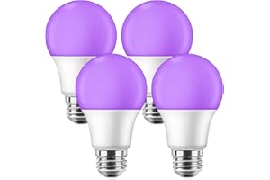 GBKDQQ 4 lampadine UV a luce nera, 9 W, E27, 385 – 400 nm, colore nero, lampada UV E27, per feste, cantine, discoteche, club, bar