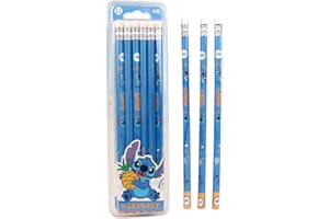 ISABELLA MOON Pack of 12 Princess Spider HB Pencils with erasers Kids Children Party Bag Fillers School Office (Stch)
