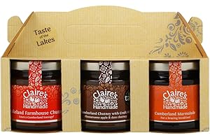 Claire's Handmade - Taste of The Lakes Gift Pack (1x120g, 2x130g) - Lakeland Farmhouse Chutney, Cumberland Chutney & Cumberland Marmalade, Suitable for Vegetarian, Vegan & Gluten Free Diets, GMO Free