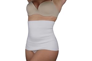 Leedya Fascia Lombare Supporto Schiena Elasticizzata 100% Made In Italy, Pancera Addominale Riscaldante per Mal Di Schiena - Pancera Post Operatoria in lana e cotone (Tg 4/M 76/90 Cm, Bianco)