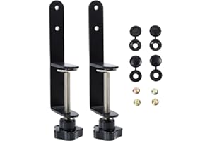 VILLCASE 1 Set Desk Clamp, Pegboard Hook Clips Mounting Accessories for Organizing Tools, Perfboard Mounting Clips, Black Metal Clamp for Home Use