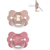 Suavinex, Pack of 2 Baby Pacifiers 6/18 Months, with Physiological Silicone Teat SX Pro, Symmetrical, Flat and Flexible, Resp