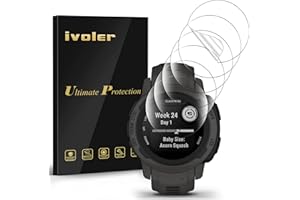 ivoler 6 Stück Schutzfolie Displayschutzfolie für Garmin Instinct 2S 40mm Camo/Solar/Solar Surf Edition, 3D Vollständige Abdeckung [Wet Applied] [Anti-Kratzen] [Blasenfrei] HD TPU Weich Folie
