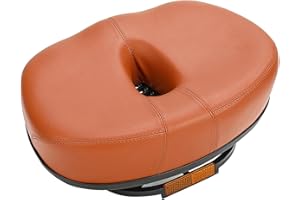 PERFECLAN Selle Confortable et Ergonomique Large en Cuir PU pour Vélos VTT, Électriques et Ville - Siège Sans Coussin de Nez pour Homme et Femme