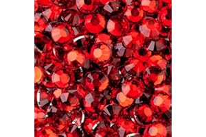 MajorCrafts 2000pcs 5mm ss20 Flat Back Resin Rhinestone Embellishment Gems (Light Red Siam C20)