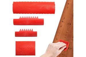 GOPAW peinture effet bois - 4 Pièces Outil de grain de bois boisette - relook bois Outil à Grain de Bois - Outil de Grain de Bois de Caoutchouc Grain à Effet Bois pour la Décoration