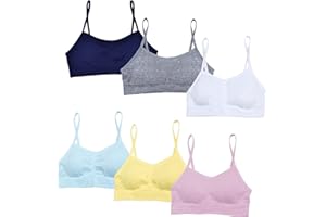 POWER FLOWER Reggiseni Sportivi da Corsa per Ragazze Senza Cuciture con Cuscinetti Rimovibili Reggiseno Sportivo per Ragazze Multicolore con Spalline per 8-14 Anni