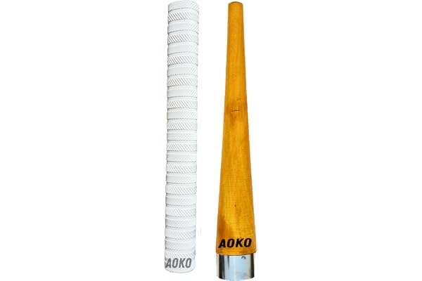 AOKO Plain White Soft Comfortable 1 Rubber Grips for Better Shock Absorption 1 Grip Cone for Cricket Bat Handle Accessories( Pack of 2 )